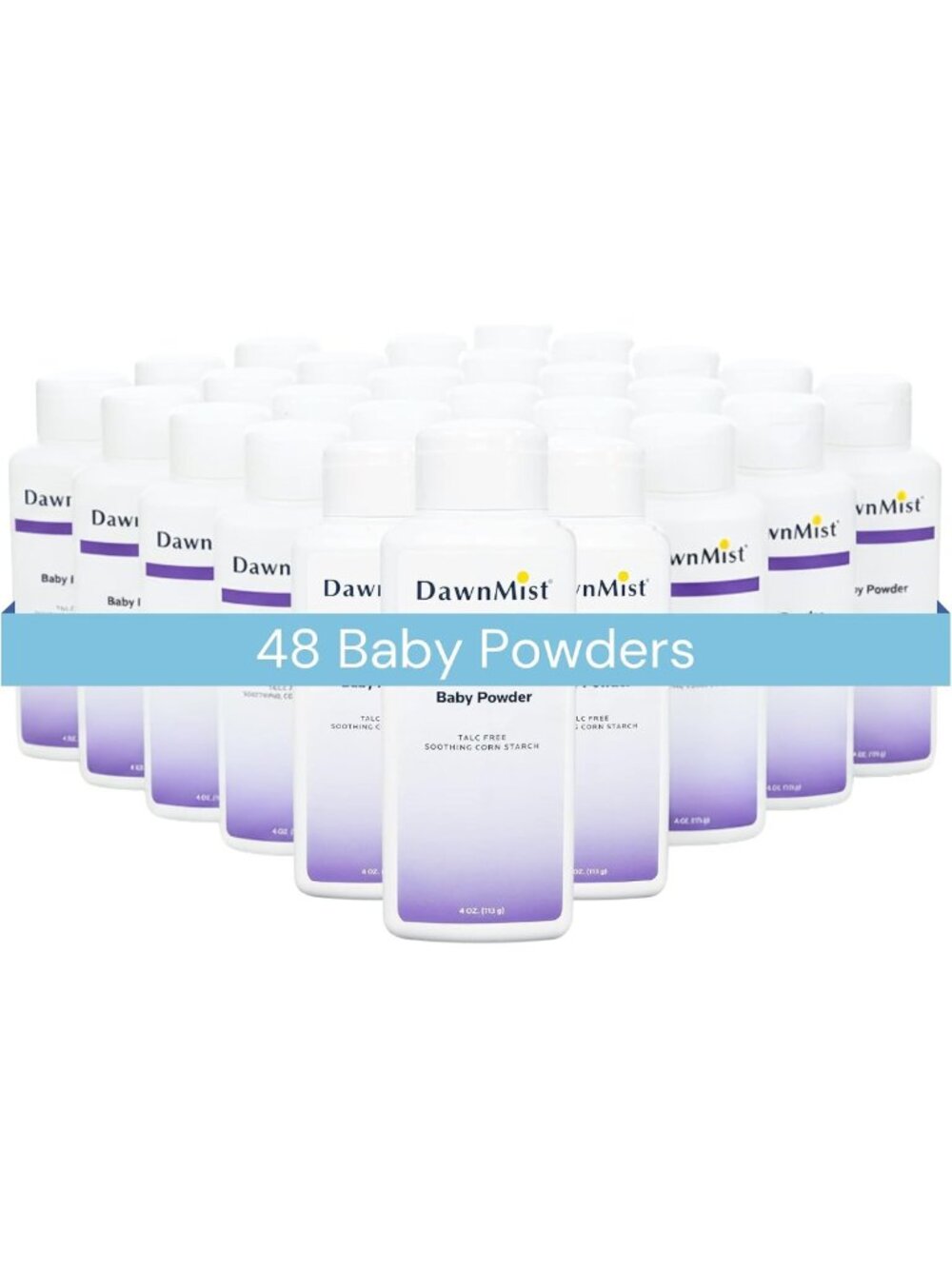 Gentle Baby Powder, Cornstarch Formula, 4 oz, Pack of 48 - Soft & Absorbent